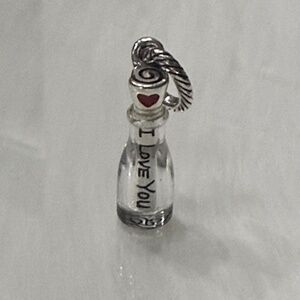 🆕❤️ Brighton 'I Love You' Message Bottle Charm with Red Heart